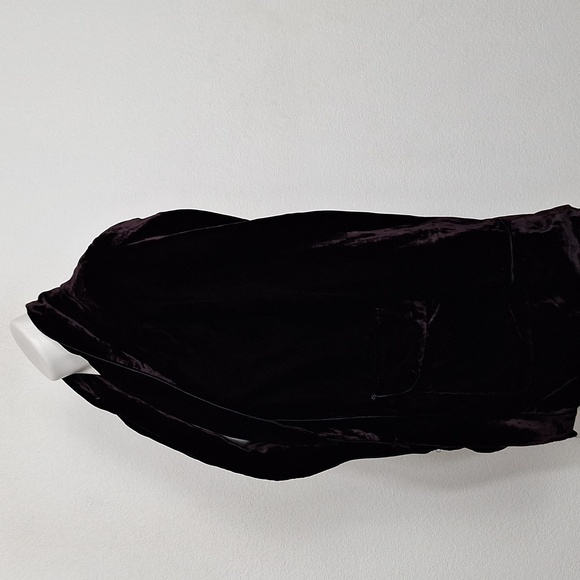 Amaryllis Dark Purple Velvet Romantic Whimsigoth Single Lapel Blazer Jacket XS - Picture 6 of 16